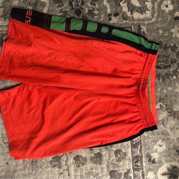 Nike Dri-FIT Elite Basketball Shorts Men’s Orange Black Green Size Medium - Picture 11 of 12